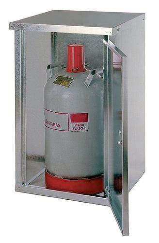 DENIOS vloeibaar-gasflessenkast ST 10, voor 1 x 11kg fles, gesloten wand + 1-vleugelige deur, 116-960