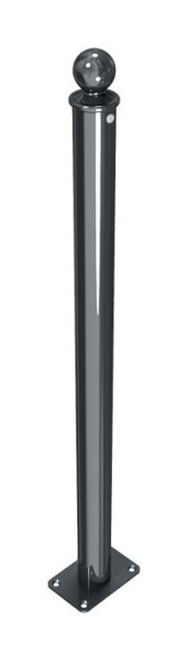 Schake-stijlpaal serie 465B Ø 60 mm, stationair, voor plugbevestiging met voetplaat 100 x 150 mm, zonder slot, zonder oog, 465PB