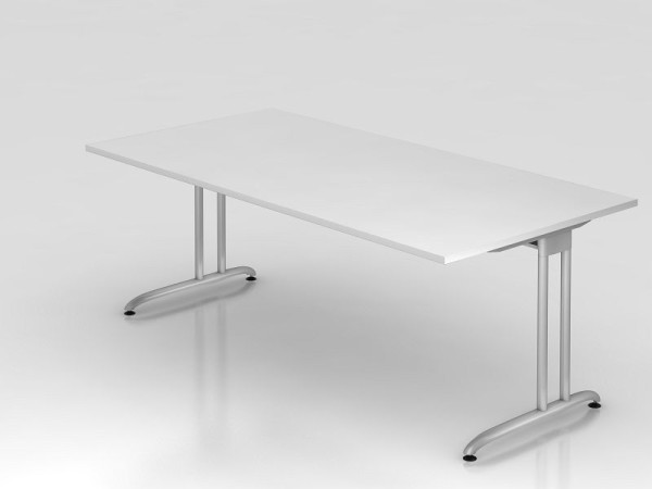 Hammerbacher bureau C-poot 200x100cm wit, werkhoogte 72 cm, VBS2E/W/S