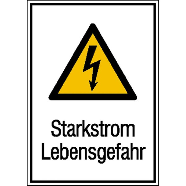 Stein HGS HGS elektrisch markerings-/combinatiebord met waarschuwingsbord en extra tekst, hoge stroomsterkte, levensgevaarlijk, kunststof, weerbestendig, 43.1368