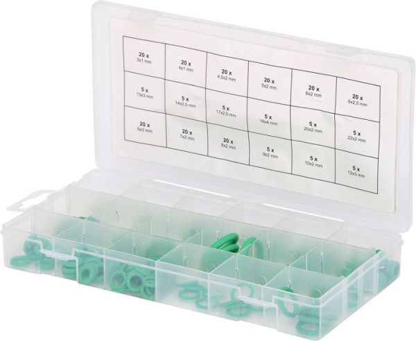 KS Tools assortiment O-ringen, HNBR, binnendiameter 3-22 mm, 225 stuks, 970.0260