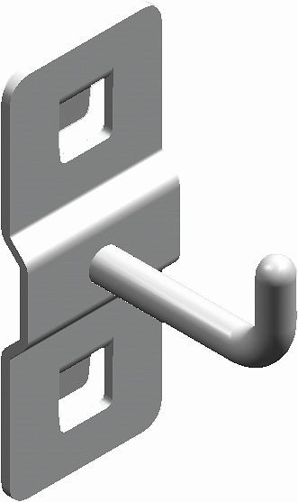 Kunzer enkele haak voor achterwandperforatie 10 mm x 10 mm, WES1714.1