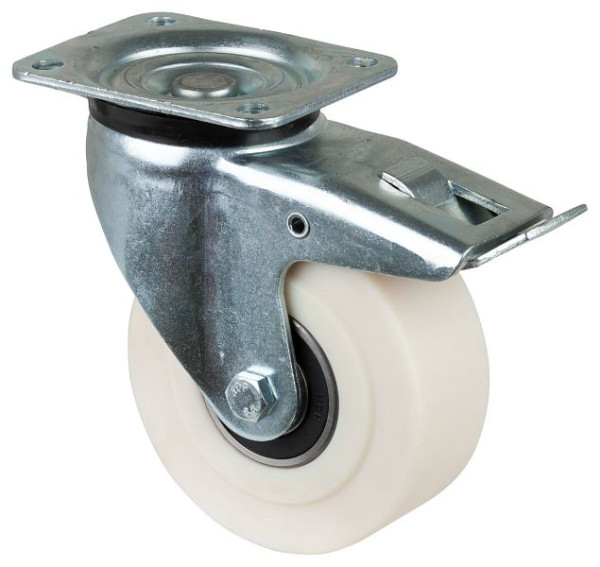 BS Wielen Zwaarlastwiel met rem, breedte 55 mm, Ø150 mm, tot 1000 kg, loopvlak/wiellichaam gegoten polyamide, kogellagers, L620.B16.150