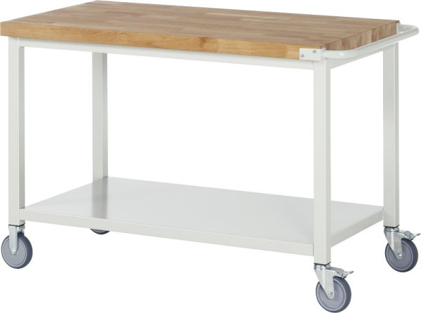 RAU verrijdbare werkbank serie 8000, plaatstalen legbord, 1250x880x700 mm, 05-8000-6-127B4S.12