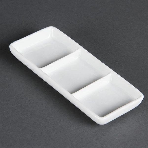 Olympia Whiteware drievoudige displaytrays, pak van 12, C336