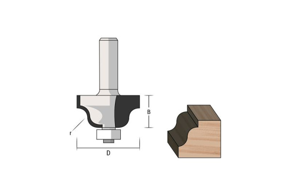 Famag profielfrees HM, schacht Ø: 8 mm, diameter: 34,9 mm, 3113.834.00