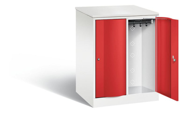 C+P XL lockerkast Resisto, H1077xB772xD640mm, kleur: verkeerswit / vuurrood, 8271-273 S10074