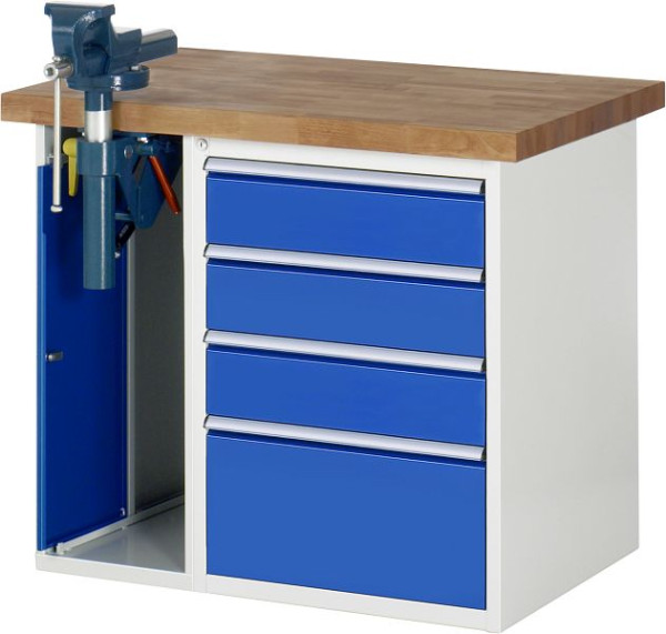 RAU werkbank serie 7000 - model 7510-2, B1000 x D700 x H890 mm, systeemonderstel B1000 x D650 x H850 mm, 03-7510A2-107B4M.11