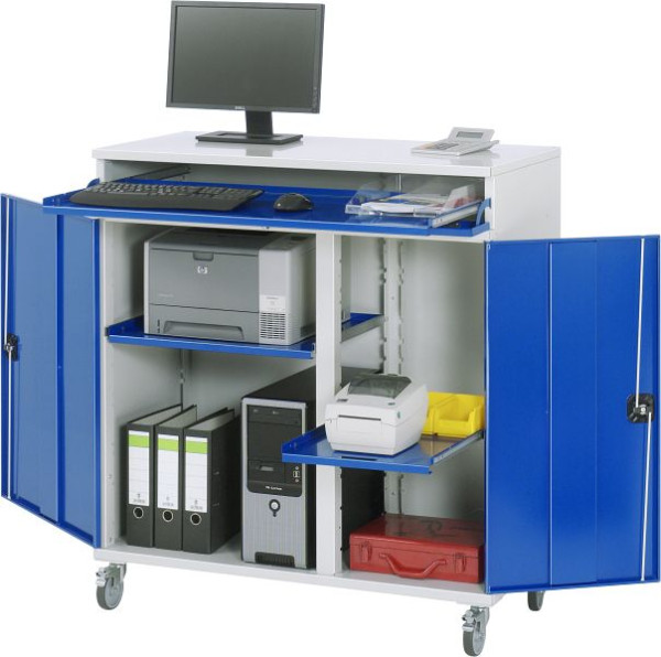 RAU computerkast, verrijdbaar, 1100x1185x520 mm, 07-1100T-M60F.11