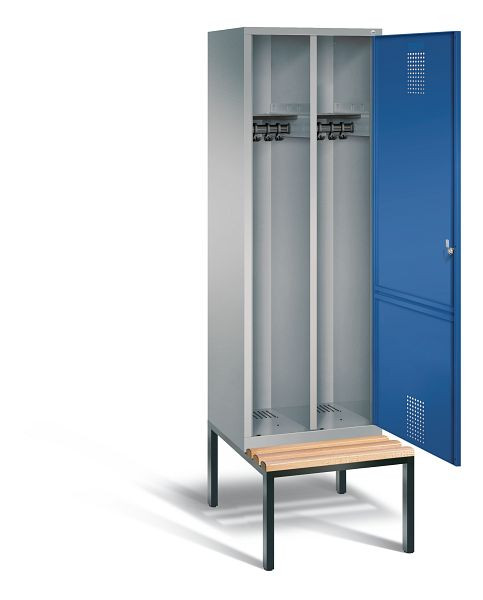 C+P zwart wit kastje Evolo, H2090xW610xD500mm, kleur: wit aluminium / gentiaanblauw, 48250-20 S10096