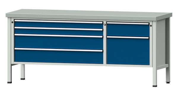 ANKE werkbanken kistwerkbank, model 286 V, 2000 x 700 x 900 mm, RAL 7035/5010, ZBP 50 mm, 304.611