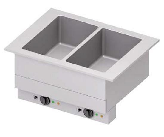 Stalgast Bain-Marie "Drop-In" 4x GN1/1 enkele wastafel 1480x620x390 mm RVS deksel, DI14110