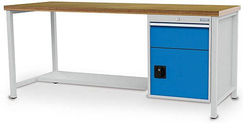 Bedrunka + Hirth box werkbank serie 2000 R18-24, 1x200mm, lade volledig uittrekbaar 100%, 2000 x 750 x 859 mm, 03.19.17V