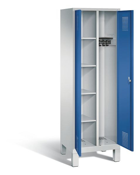 C+P reinigingsmiddelenkast Evolo, H1850xB610xD500mm, kleur: lichtgrijs / gentiaanblauw, 48060-20 S10061