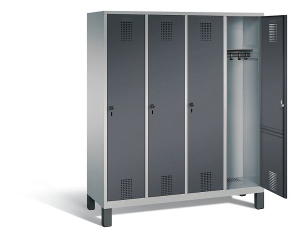 C+P Evolo kleerkast, H1850xB1590xD500mm, kleur: wit aluminium / antracietgrijs, 48010-42 S10250
