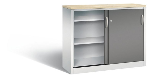 C+P dressoir met schuifdeuren Acurado, H1000xB1200xD400mm, kleur: lichtgrijs / vulkaangrijs, beugelgreep, 2046-00 S10256