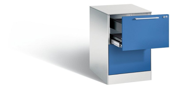 C+P hangarchiefkast Asisto, H710xB440xD600mm, kleur: lichtgrijs / gentiaanblauw, beugelgreep, 146 275-211 S10019