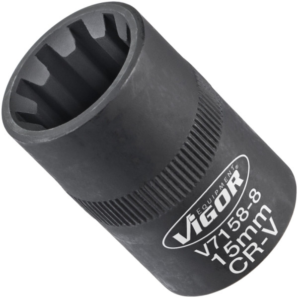 VIGOR dopsleutelinzet, hol vierkant 10 mm (3/8 inch), binnenzeskantprofiel, 8 mm, V7158-8
