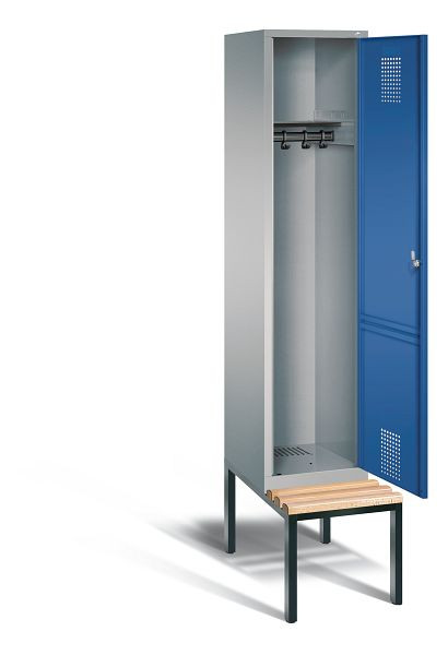 C+P Evolo garderobe, H2090xW420xD815mm, kleur: wit aluminium / gentiaanblauw, 48050-12 S10153