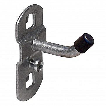 ADB gereedschapshouder met schuin haakuiteinde, geschikt voor eurogaten (10x10mm / 38x38mm), Ø: 6mm, kleur: aluminium, RAL 9006, 50mm, 23114
