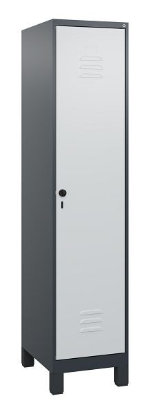 C+P luierkluis Classic PLUS met middenwand, voeten, 1800x400x500mm, 7016/7035, veiligheidsdraaigrendel, 0800107-12F S10013