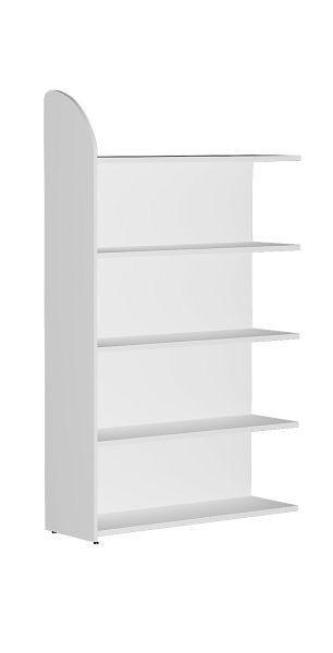 Kerkmann DANTE plankenveld 1900 x 1000 mm met achterwand, 5 planken, wit, 50972710