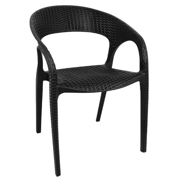 Bolero rotan stoelen met armleuningen zwart, VE: 4 stuks, GR363
