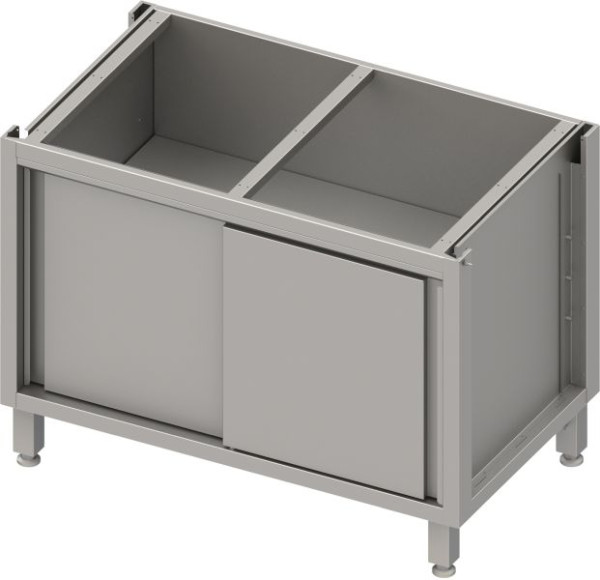 Stalgast RVS onderkast bak versie 2.0, voor poten/plintframes, met schuifdeuren 1700x640x660 mm, BX17652