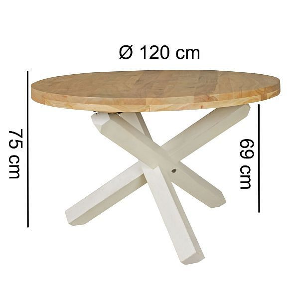 Wohnling design eettafel BOHA rond Ø 120 cm x 75 cm massief acaciahout, WL5.056