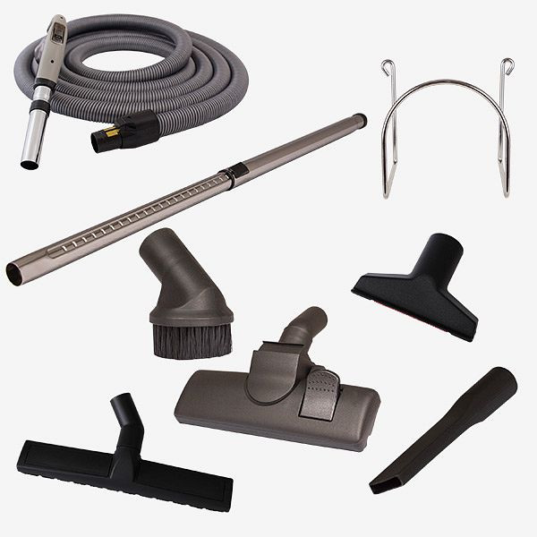 HKW zuigaccessoireset BLACK SYSTEM POWERCONTROL (8 stuks) - zuigslang 6 m lang, 3010PC