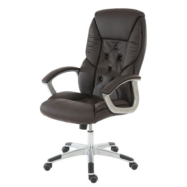 Mendler professionele bureaustoel L42 XXL, directiedraaistoel, 150 kg draagvermogen kunstleer, bruin, 59137