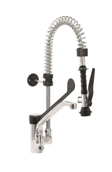 Saro ééngats voorspoeldouche + hendelarmatuur zwart EMMI, 457-1070