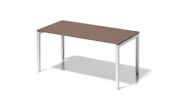Bisley Cito bureau, 650-850 mm in hoogte verstelbaar U-frame, H 19 x B 1600 x D 800 mm, walnoot/verkeerswit, DUH1608WN396