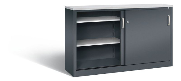 C+P dressoir met schuifdeuren Acurado, H1000xB1600xD400mm, kleur: antracietgrijs, beugelgreep, 2146-00 S10146