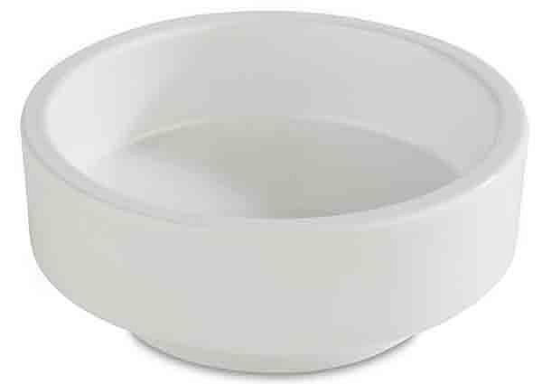 APS Bento Box -ASIA PLUS-, Ø 7,5 cm, hoogte: 3 cm, melamine, binnenkant: wit, glanzend, buitenkant: wit, mat, 15461