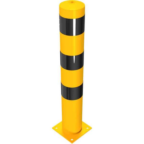 Stein HGS HGS stalen buispaal/rambeschermpaal -Bollard-, 1000 mm, voor pluggen, geen ogen, met gelaste stalen kap, 15745b-gs01