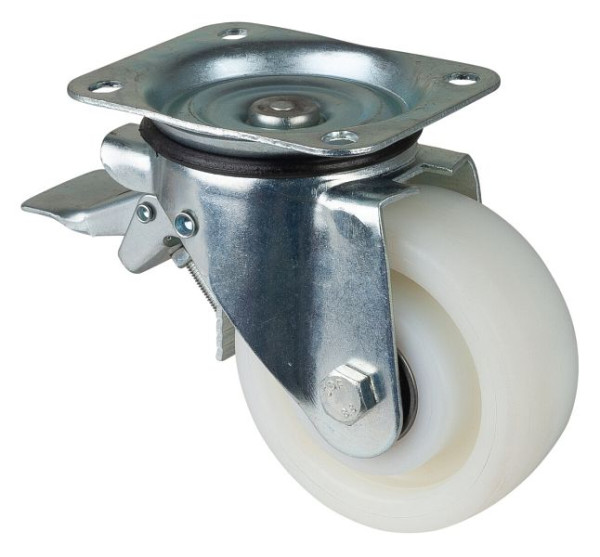 BS Rollen Zwaarlastwiel met rem, wielbreedte 50 mm, wiel-Ø 125 mm, draagvermogen 300 kg, loopvlak/wiellichaam kunststof, kogellager, N120.B15.125