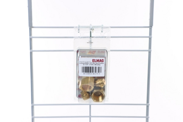 ELMAG slangtule met wartelmoer, ID 1/2', 6 mm, messing, 2 stuks, 46075