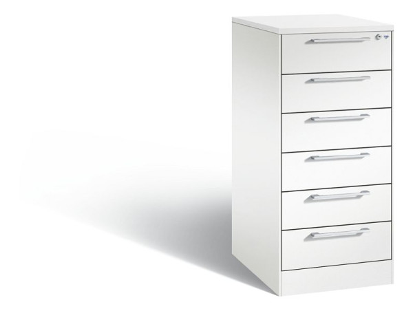 C+P archiefkast Asisto, H1010xB440xD600mm, kleur: verkeerswit, beugelgreep, 146245-622 S10032