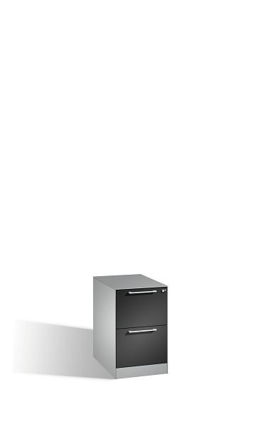 C+P hangarchiefkast Asisto, H710xB440xD600mm, kleur: wit aluminium / zwartgrijs, beugelgreep, 146275-211 S10070