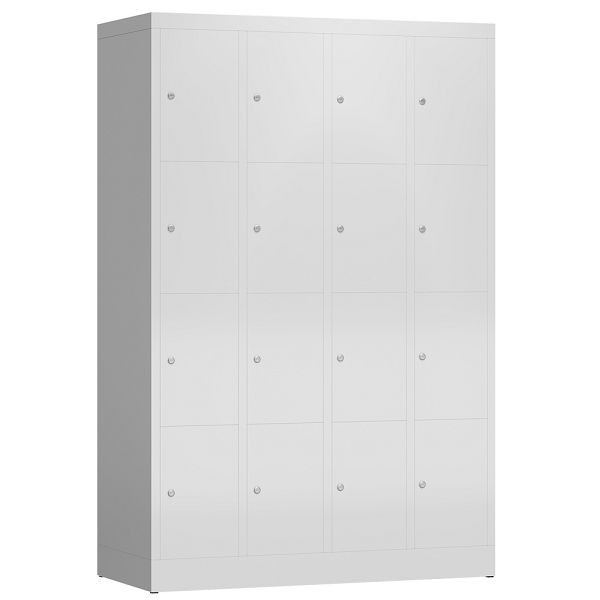 Lüllmann ClassiX lockerkast, 4 compartimenten met elk 4 compartimenten, 1800 x 1185 x 500 mm, lichtgrijs, X-520440