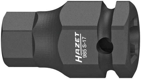 Hazet impact, machineschroevendraaier schroevendraaierdop, hol vierkant 12,5 mm, binnenzeskant profiel, 17 mm, kort, 985S-17