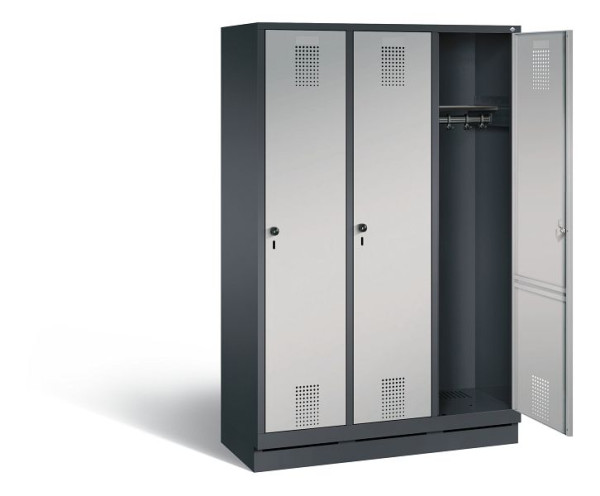 C+P Evolo garderobe, H1800xB1200xD500mm, kleur: zwart-grijs/wit aluminium, 48020-32 S10092