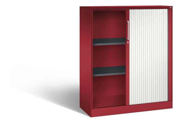 C+P rolluikkast Asisto, H1310xB1000xD435mm, kleur: robijnrood/verkeerswit, boogkruk, 3 niveaus, 143032-000 S10097