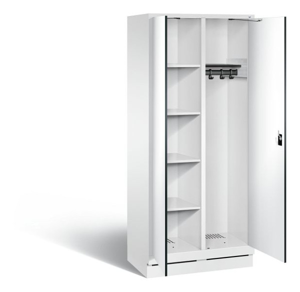 C+P reinigingsmiddelenkast Evolo, H1800xW810xD500mm, kleur: verkeerswit / decor wit, 48160-22 S10138