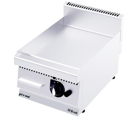 gel-o-mat Gas Griddle-Platte Edelstahl Glatt, GO Cook 600, 4,6 kW Gas, GF4060G
