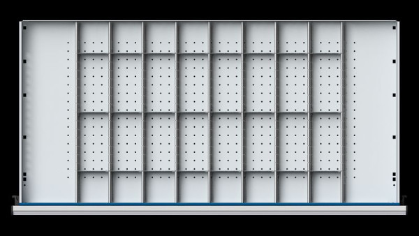 ANKE werkbanken ladeverdelerset, SK binnenmaat: 1110 x 540 mm, 1/8 indeling, voor fronthoogte 60 mm, 902.378