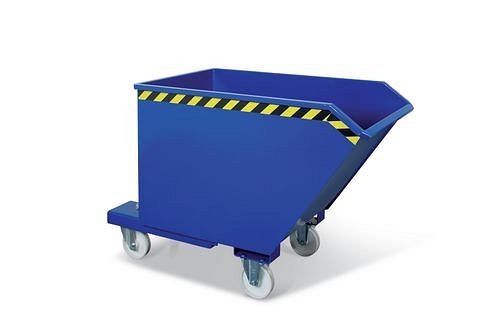 RR Industrietechnik spanenkantelaar van staal, 500 liter inhoud, blauw, inclusief oliedichte las- en aftapkraan, 181504