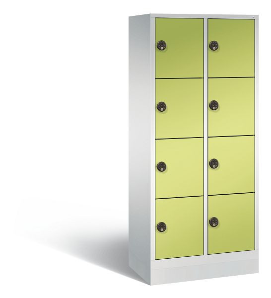 C+P stalen laadkast Evolo, 8 compartimenten, H1800B810T500 mm, lichtgrijs/viridine groen, 48020-220404EB S10020