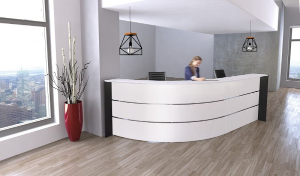 Kerkmann Bari toogbalie voor 1-2 personen, B 3340 mm x D 1825 mm x H 1120 mm, kleur: wit/antraciet, 21356510